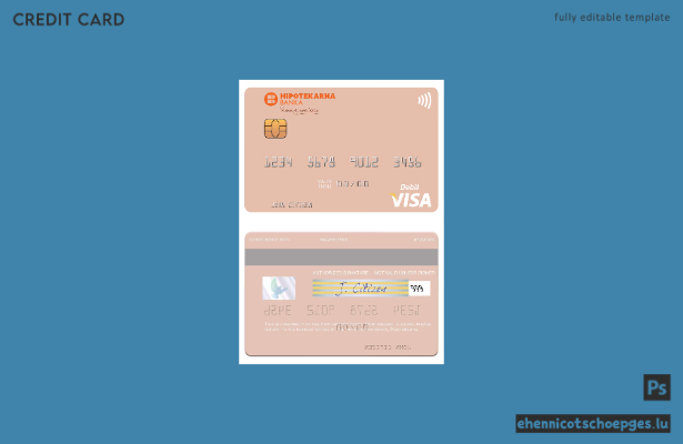 Beispielvorschau für eine Visa-Debitkarte der Montenegro Hipotekarna Banka